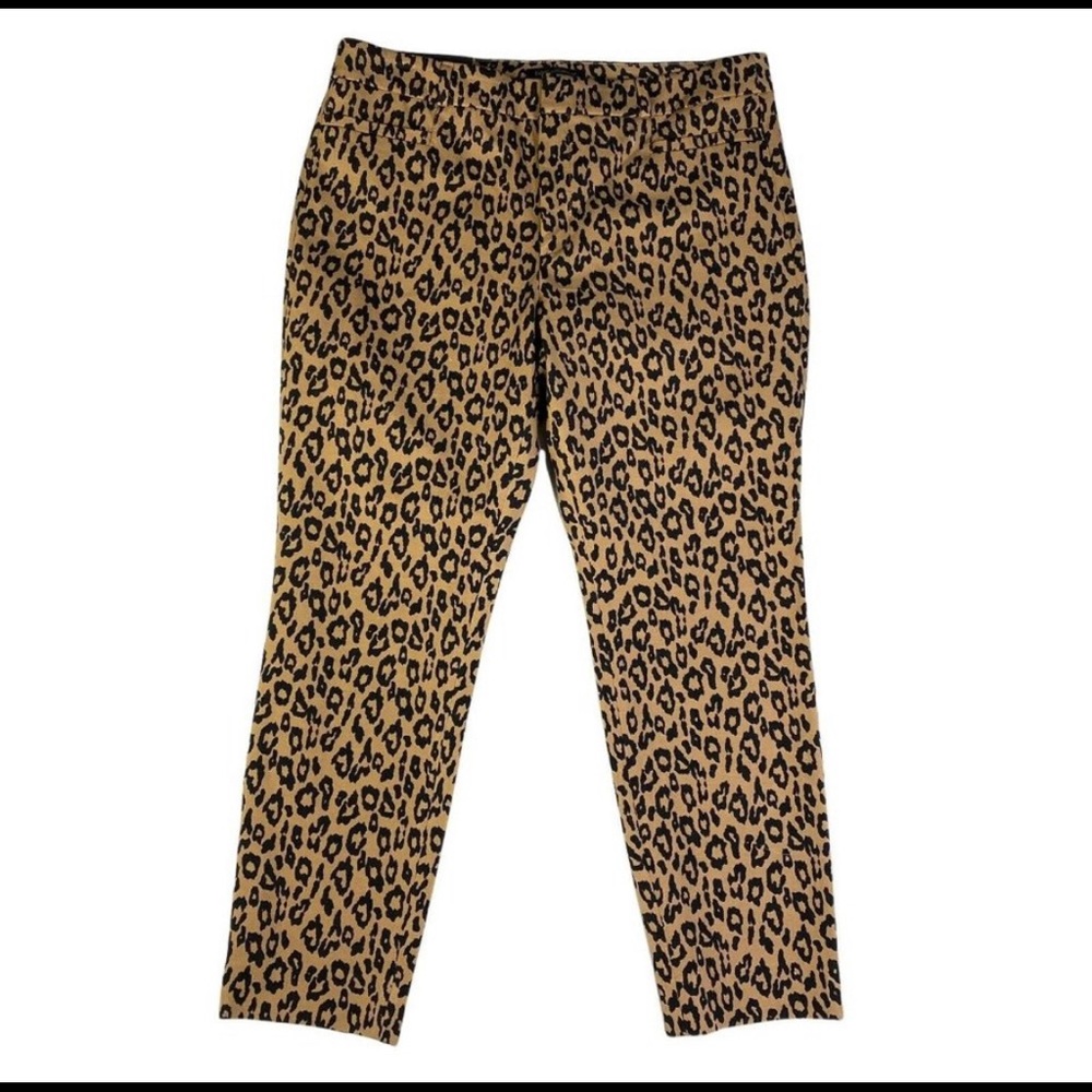 Banana Republic Modern Sloan Pants Leopard Animal Print NWT Size 10